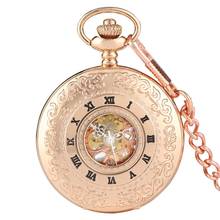 Часы Montre Gousset с цепочкой, винтажные Механические карманные часы с римскими цифрами, подарок для мужчин и женщин, 2020 2024 - купить недорого