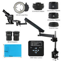 3.5X-90X Zoom Simul Focal Trinocular Microscope Adjustable Direction Articulating Arm Pillar Clamp + 34MP HDMI USB Video Camera 2024 - buy cheap