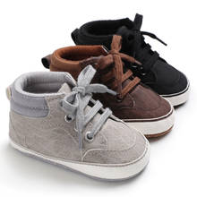 Спортивная обувь для маленьких мальчиков; обувь для малышей с мягкой нескользящей подошвой; Кожаная Обувь На Шнуровке Для малышей 0-18 месяцев; обувь для мальчиков и девочек 2024 - купить недорого