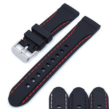 Silicone Watchstrap Rubber Waterproof Sports Watchband 20mm 22mm 24mm High Quality Replacement Watch Accessories 2024 - buy cheap