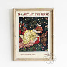 Walter Crane Exhibition Museum Poster, Beauty And The Beast Art Prints Canvas Painting, Children's Books Illustration Home Decor 2024 - buy cheap