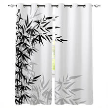 Cortinas com folhas de bambu e preto para janela, itens de cozinha, para quarto, decoração da casa, para sala de estar 2024 - compre barato