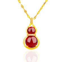 24K gold color pendant red rhinestone White crystal Gourd Pendant Necklaces for Women Girs wedding Luxury Accessories jewelry 2024 - buy cheap