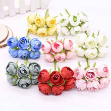 2 Bouquet Artificial Tea Flower Silk Rose Head Small Bud Bouquet For Home Decor Wedding Birthday Party Fake Peony Flowers Wreath 2024 - buy cheap