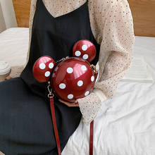 Disney-Bolso pequeño de lunares para mujer, bolsa de hombro de mickey mouse, novedad de primavera y verano 2024 - compra barato