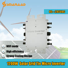 Smaraad1200W Солнечная Сетка галстук микро инвертор водонепроницаемый IP65 PV панель Wifi режим Солнечная Сетка галстук микро инвертор MPPT WVC1200 12V 2024 - купить недорого