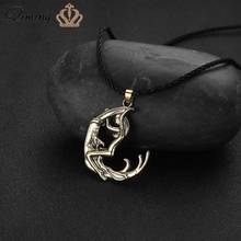 QIMING Moon Goddess Necklace For Women Men Viking Slavic Magic Crescent Amulet Talisman Cletic Jewelry Vintage Necklaces 2024 - buy cheap