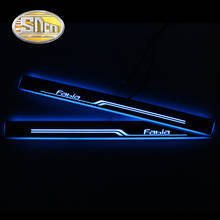 SNCN Waterproof Acrylic Moving LED Welcome Pedal Scuff Plate Pedal Door Sill Pathway Light For Skoda Fabia 2015 2016 2024 - buy cheap