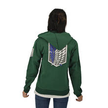 Anime Attack on Titan Unisex Cosplay Costume Green/Black Hoodie Scouting Legion Hooded Jacket Wings of Liberty 2024 - buy cheap