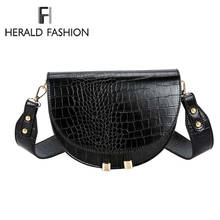 Luxury Fashion Women Crossbody Bag Crocodile Semicircle Saddle Bags Soft Leather Shoulder Bags For Ladies Handbags Designer 2024 - buy cheap