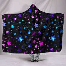 Rosa roxo estrelas 3d impresso cobertor vestível adultos para crianças vários tipos com capuz cobertor de lã 02 2024 - compre barato