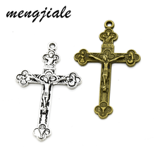 10pcs Wholesale Two Color Jesus Cross Charms Zinc Alloy Metal Pendants For DIY Handmade Jewelry Accessories Making 45*27mm 2024 - buy cheap