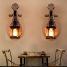 Ретро Ностальгический деревянный настенный светильник Промышленный стиль домашний светодиодный Декор светильники для лофта кафе бара спальни прикроватный 2024 - купить недорого