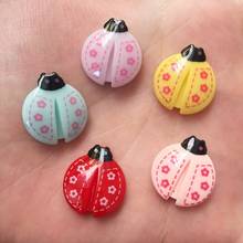 Resin Lovely Mix Colorful Flower Beetle Flatback Cabochon Stone 20PCS Scrapbook DIY  Decor Home Figurine Crafts OF469*2 2024 - buy cheap