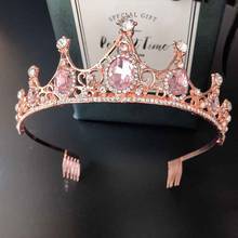 FORSEVEN-Tiara de corona de diamantes de imitación para mujer, joyería nupcial barroca de lujo, diadema delicada, accesorios para el cabello de boda 2024 - compra barato