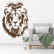 Lion Head Wall Decal Animal Poster Kids Vinyl Wall Stickers Office Living Room Decoration Boys Bedroom Wallpaper Removable A384 2024 - buy cheap