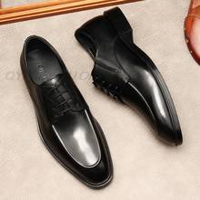 Мужские классические туфли, черные туфли из натуральной кожи, на шнуровке, с пряжкой, броги, формальные оксфорды, деловая офисная обувь для мужчин, осень 2020 2024 - купить недорого