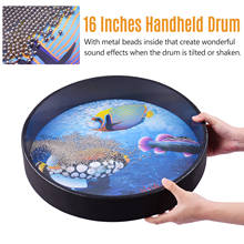 16 Inch Ocean Drum Wooden Handheld Sea Wave Drum Percussion Instrument Gentle Sea Sound Musical Toy Gift for Kids 2024 - buy cheap