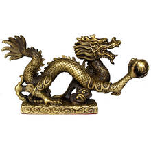 Decoración de dragón de bronce, adornos de oficina, artesanías de dragón del zodiaco puro 2024 - compra barato