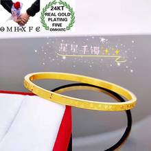 OMHXFC Jewelry Wholesale YM390 European Fashion Hot Woman Girl Party Birthday Wedding Gift Simple Star 24KT Gold Bracelet Bangle 2024 - buy cheap
