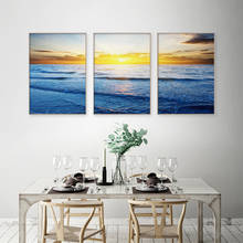 Carteles e impresiones de paisaje de mar azul Natural, pintura en lienzo, imagen artística de pared escandinava para decoración del hogar de la sala de estar 2024 - compra barato