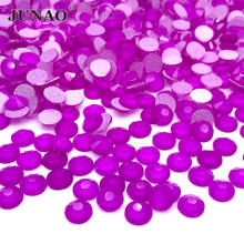 JUNAO SS16 SS20 Neon Purple Glass Crystal Rhinestone Flat Back Crystal Stones Sticker Glitter Nail Art Decoration For DIY Crafts 2024 - buy cheap
