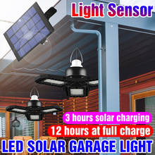LED Bulb Solar Pendant Lights 5V High Power LED Solar Garage Lamp 60W 80W Waterproof Three-Leaf Wall Lamp Home Garden Emergency 2024 - buy cheap