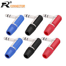 R Connector 1pc 3PIN 6.35mm Jack Speaker Microphone Plug 6.35mm 3 Pole Mono Male Jack Right Angle Guitar Plug Adapter Connector 2024 - buy cheap