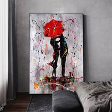 Abstract Red Lovers Umbrella Oil Painting Canvas Painting Cuadros Posters Print Wall Art for Living Room Home Decor (No Frame) 2024 - buy cheap