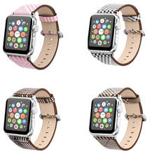 Mais novo cinto de moda para apple assistir pulseira banda couro série 6 5 pulseira 42 38mm para iwatch série 5 4 3 2 1 cinta 40 44mm 2024 - compre barato
