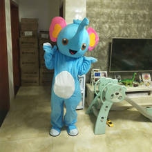 Elefante bonito mascote traje dos desenhos animados personagem mascote adulto sorridente animal boneca ternos halloween festa de natal vestido extravagante 2024 - compre barato