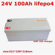 Batería lifepo4 impermeable, 24V, 100AH, 100A, BMS, para bicicletas, autocaravanas, inversor de energía Solar, camping + cargador de 10A 2024 - compra barato