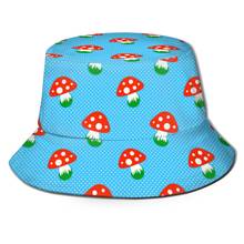 NOISYDESIGNS-Sombrero de pescador con estampado de setas para mujer, gorro de pescador con estampado de setas y puntos blancos, estilo Hip Hop, color azul 2024 - compra barato
