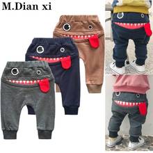 Детские штаны на осень 2019, повседневная одежда, новые хлопковые брюки для маленьких мальчиков, штаны с принтом для маленьких мальчиков, брюки для мальчиков 2024 - купить недорого