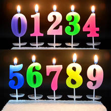 Vela digital de aniversário, decoração sem fumaça para bolo, fornecimento de festa de casamento e aniversário 0 a 9 número 2024 - compre barato