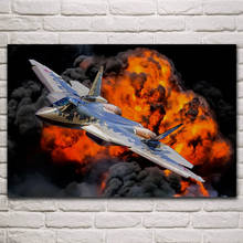 Military su 57 aircraft multirole fighter bomber fantasy fabric poster on the wall picture home art living room decoration KN606 2024 - buy cheap