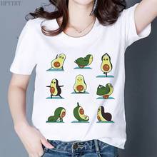 Camiseta de manga curta de desenho kawaii, de abacate, estilo coreano, para mulheres, de verão 2024 - compre barato