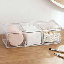 Acrylic Cotton Swab Makeup Organizer Storage Box Portable Container Make Up Cotton Pad Holder Cosmetics Organizer Storage Case 2024 - buy cheap