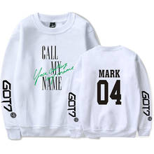 Толстовка MARK 04 Got7 Kpop, пуловер в стиле хип-хоп для мужчин и женщин, Свитшот без капюшона с длинным рукавом, женский спортивный костюм, белые и черные топы 4XL 2024 - купить недорого