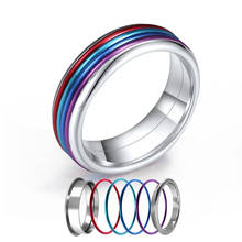 Legenstar Rainbow Rings Women Minimalist Multicolor Wedding Ring Vintage Cocktail Statement Stainless Steel Finger Bagues 2024 - buy cheap
