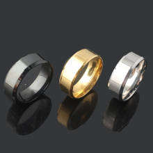 Кольцо из титановой нержавеющей стали для мужчин и женщин, простые гладкие антиаллергенные свадебные кольца черного и золотого цвета, бижутерия, хороший подарок 2024 - купить недорого