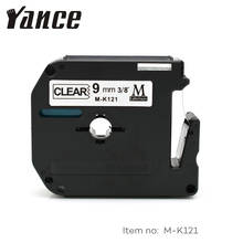 Yance mk121 mk 121 MK-121 9mm preto em fita de etiqueta clara para PT-65 PT-70 PT-85 PT-M95 PT-100 compatível brother etiqueta impressora 2024 - compre barato