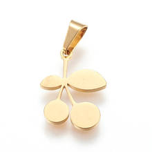 10pcs Golden 304 Stainless Steel Pendants Charm Cherry Shape Cute for Bracelet Neckalce Pendant DIY Jewelry Making 15.5x12x1mm 2024 - buy cheap