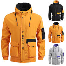 Men's Autumn Winter New Jackets Hooded Blouse Coats Trendy Printing Windproof Pilot Jacket Male Pockets Coats Dropshipping 2024 - купить недорого