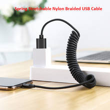Nylon Braided Spring Flexible Stretchable USB Cable Micro/TYPE C/8PIN Data Transfer For IPHONE Samsung Xiaomi Huawei Smartphones 2024 - buy cheap