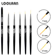 Lootaan Black Crystal Handle 5mm/7mm/9mm/11mm Drawing Brush Liner Brush Painting Pen Gel Polish Crystal Nail Art Manicure Tools 2024 - buy cheap