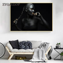 ZYGALLOP Modern Black Woman Canvas Painting Light Luxury Wall Art Poster Decorative Living Room Wall Hanging Home Decor Painting 2024 - buy cheap
