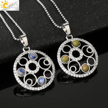 CSJA 4mm Tiny Natural Stone Pendant Necklaces Micro Inlay Zircon Multi-circle Round Pendants for Women Trendy Party Jewelry G527 2024 - buy cheap