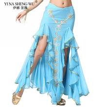 Bellydance Skirt India Belly Dance Costume For Women Double Split Wrap Sexy Performance Dress Stage Clothing Long Wave SkirtNew 2024 - buy cheap