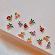 2022 Summer new arrived grape apple strawberry cherry delicious lovely fruit stud earring 925 sterling silver 2024 - buy cheap